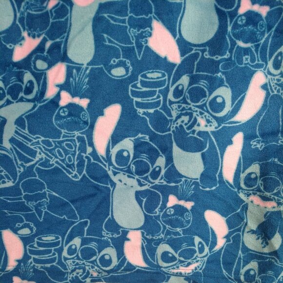 Disney Lilo and Stitch Pajama Top Shirt Women Size L 12 14 Blue Pink Long Sleeve - Picture 3 of 8